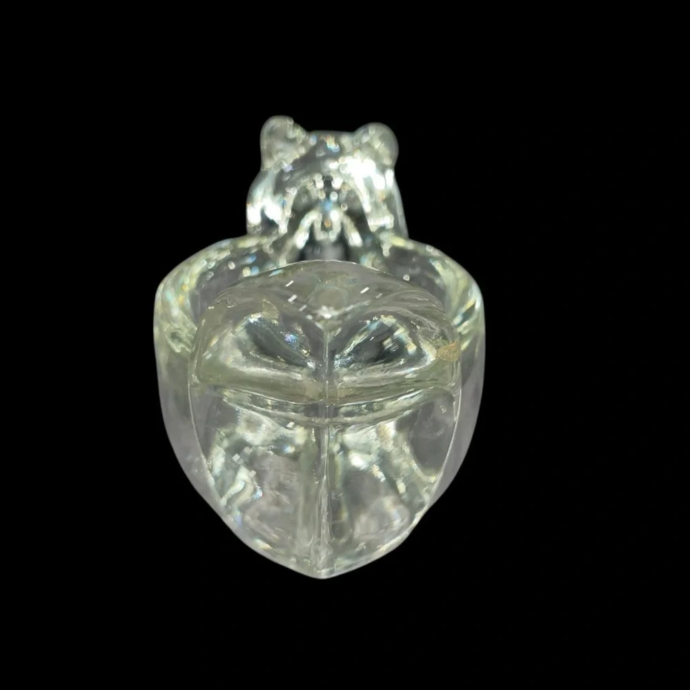 Vintage Avon Glass Crystal Squirrel Votive or Candy Holder 1978 5”x3”